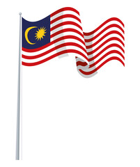 malaysia flag in pole