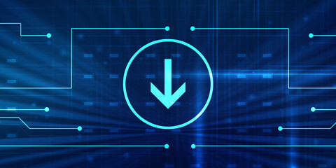 2d rendering Downloading arrow icon