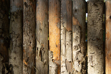 a fence is made of vertical logs