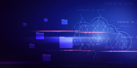 2d illustration abstract digital binary data on computer screen