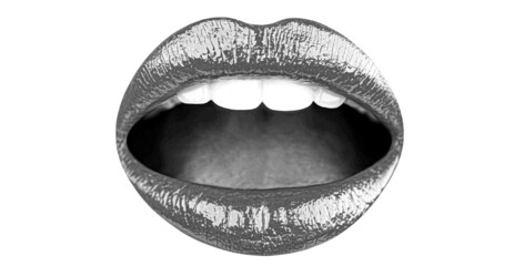 Red lips, makeup, sensual mouth, sexy lip. Lipstick or lipgloss. Beauty lips, beautiful lip, bright pink lipstick. Black and white