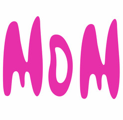 Mom word vector hand lettering pink