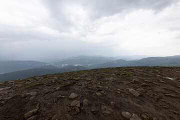 Fototapeta na wymiar Panorama of Hoverla Peak in Ukrainian Carpathians.