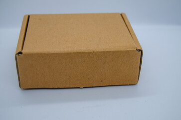 Isolated single blank carton package on white background