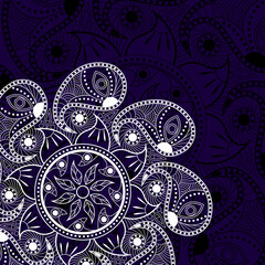 Luxurious ornamental mandala design in white. Invitation template with floral mandala ornament.Vector illustration