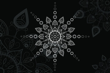 Vector luxury ornamental mandala design in white. Invitation template with floral mandala ornament . Vector illustration