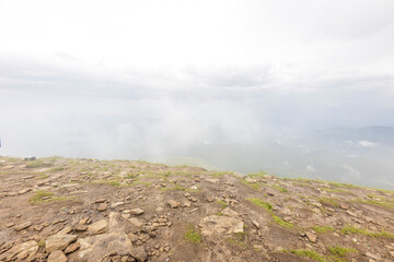 Panorama of Hoverla Peak in Ukrainian Carpathians.
