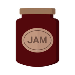 Strawberry Jam Jar Icon. Jam icon for web and print isolated on white background.