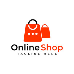 Shopping bag icon logo design template