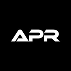 APR letter logo design with black background in illustrator, vector logo modern alphabet font overlap style. calligraphy designs for logo, Poster, Invitation, etc.
