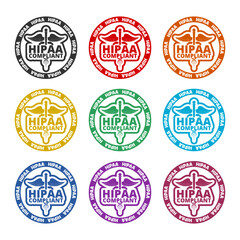 HIPAA circle icon color set