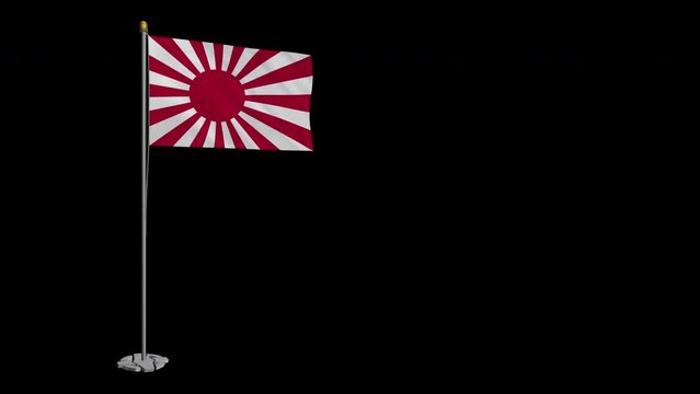 Loop video of flag of kyokujituki loop video fluttering in the wind, 4k UHD slow motion video