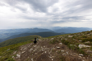 Fototapeta premium Panorama of Hoverla Peak in Ukrainian Carpathians.