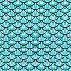 asian wave pattern. Seamless background Vector illustration
