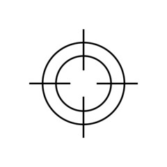 Target line icon. Sight symbol. Editable stroke