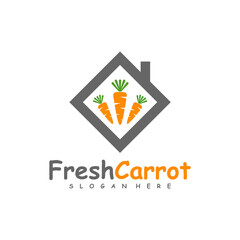 Carrot House logo design vector, Creative Carrot logo design Template Illustration