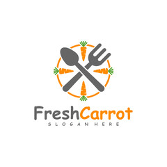 Food Carrot logo design vector, Creative Carrot logo design Template Illustration