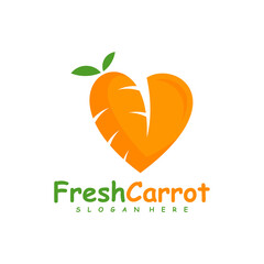 Love Carrot logo design vector, Creative Carrot logo design Template Illustration