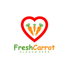 Love Carrot logo design vector, Creative Carrot logo design Template Illustration