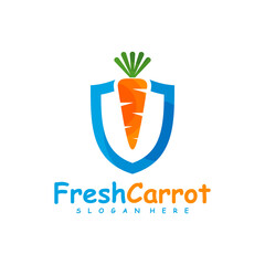 Shield Carrot logo design vector, Creative Carrot logo design Template Illustration