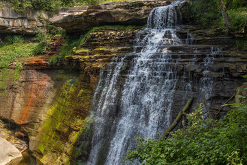 Brandywine Falls, cascading waterfall in Cuyahoga National Park, Ohio, USA