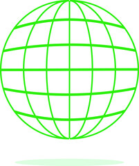 Globe icon vector illustration , earth planet with green color