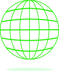 Globe icon vector illustration , earth planet with green color