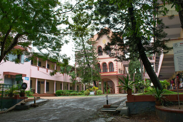 The building of a college. Front View.