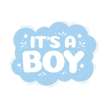 It's A Boy, It's A Boy Text, Baby Shower Invitation, Gender Reveal, Gender Reveal Party, New Mom, Vector Illustration Background