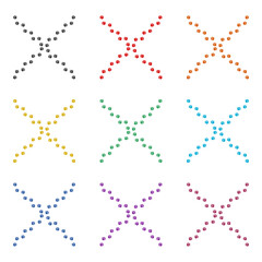 Paw print foot trail color set