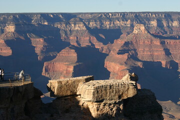 The Grand Canyon in Arizona Looking at an Interesting Rock Formation with Dynamic Shadows