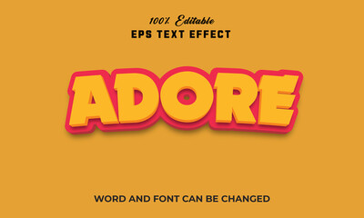 Adore Editable 3d text Effect Style,