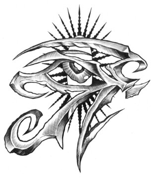 tribal eye of horus tattoo design