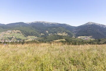 Fototapeta na wymiar Mountain landscape in Ukrainian Carpathians in summer.