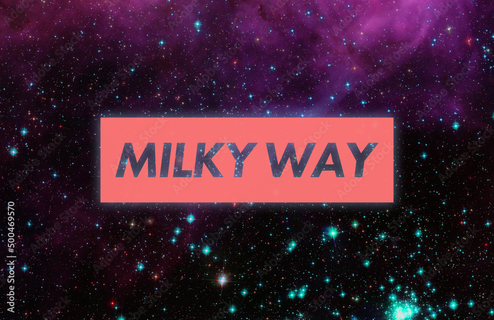 Canvas Prints simple abstract milky way galaxy title text, stars in outer space. elements of this image furnished 