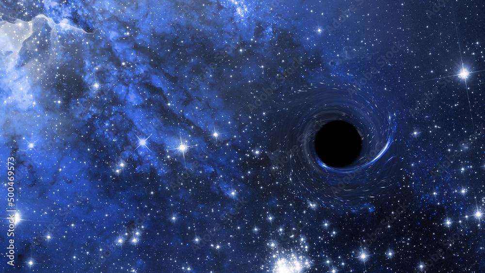 Poster a black hole in outer space, abstract science fantasy deep stars of universe, elements of this image