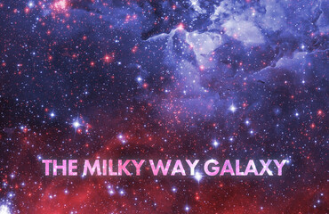 simple abstract milky way galaxy title text, stars in outer space. elements of this image furnished by nasa
