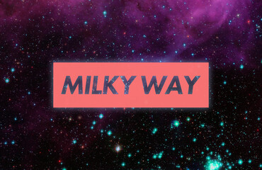 simple abstract milky way galaxy title text, stars in outer space. elements of this image furnished...