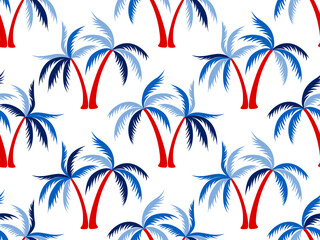 Palm tree minimal seamless pattern vector design.