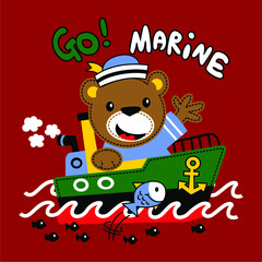 Bear marine cartoon vector design