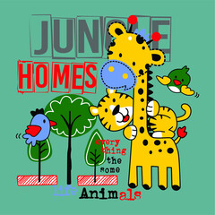 Jungle animal cartoon vector design