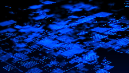 Abstract digital background. Matrix. Falling dots. Science background. Technological background.