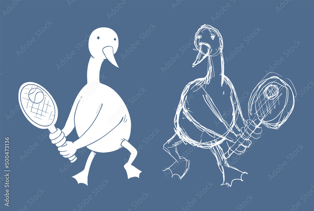 Sticker Funny goose illustration