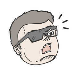 Surprised man expression draw