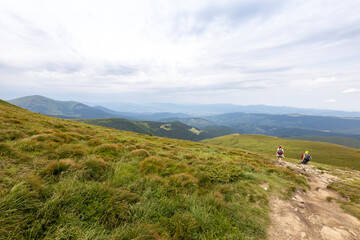 Mountain landscape in Ukrainian Carpathians in summer.