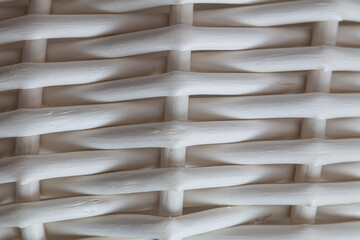 Closeup of white basket textured background