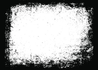 Fototapeta premium Grunge border vector texture background. Abstract frame overlay. Dirty and damaged backdrop. Vector graphic illustration with transparent white. EPS10.