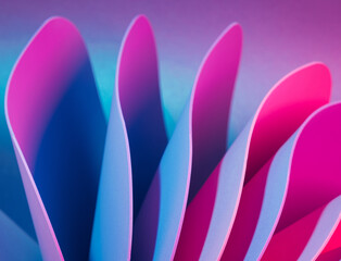 Neon illuminated dynamic sheets wallpaper. Abstract business backdrop