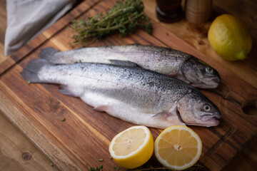 fresh trout with lemon and herb