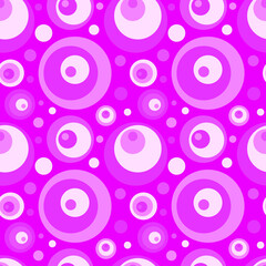 Abstract seamless pattern with colorful pink circles. Geometric vector illustration.